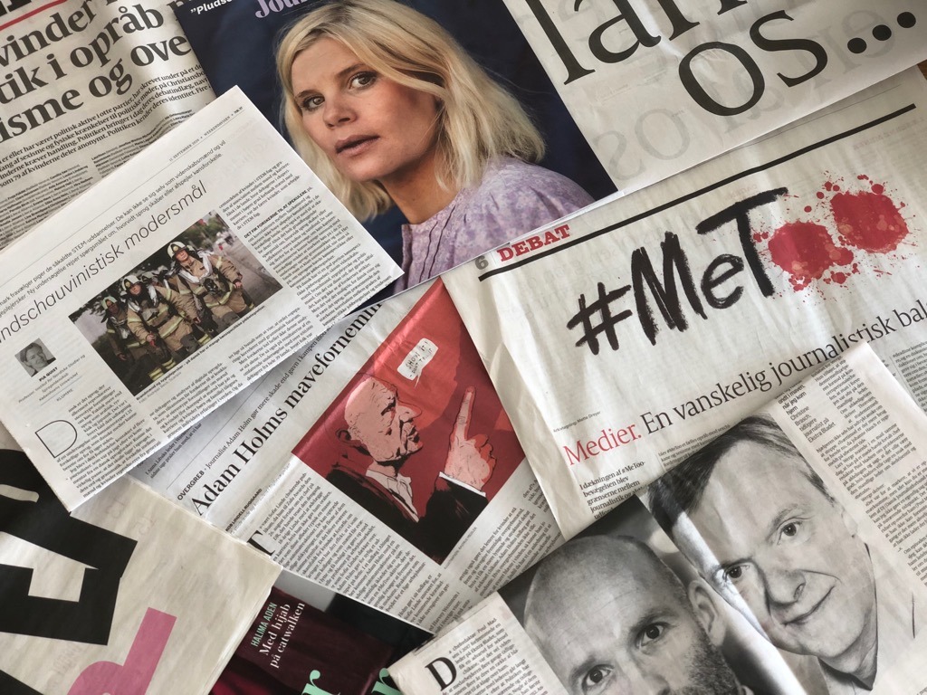 Et udklip af avisers dækning af #metoo - september 2020. Fotocollage: Innovator Q