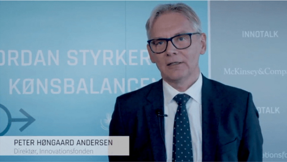 Direktør i Innovationsfonden Peter Høngaard Andersen til Innotalk i Skuespilhuset. 
Foto: Innovationsfonden/PR